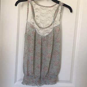 Floral lace tank top